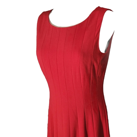 Sz 4 Calvin Klein Sleeveless Pleated A-Line Dress Flowy Fit and Flare - Picture 4 of 9